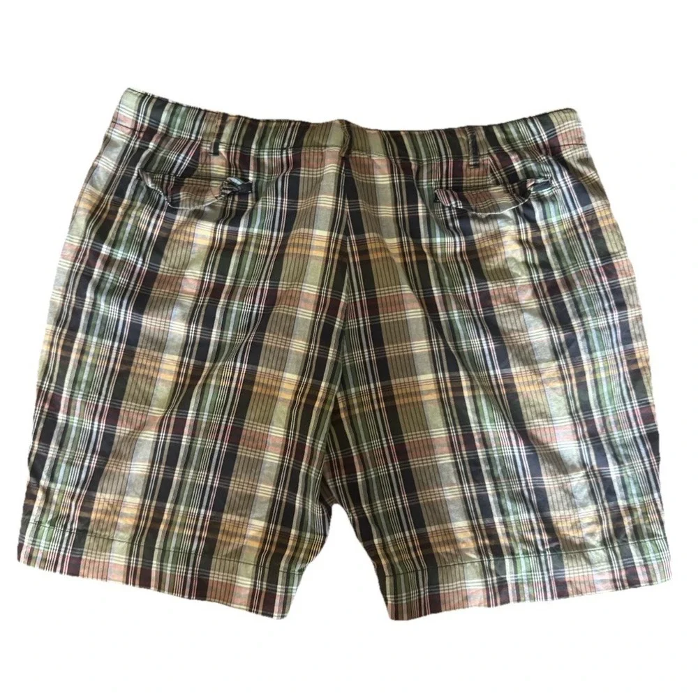 VTG Y2K Polo‎ Ralph Lauren Shorts Mens 46B Multicolor Plaid 100% Cotton Golf EUC
